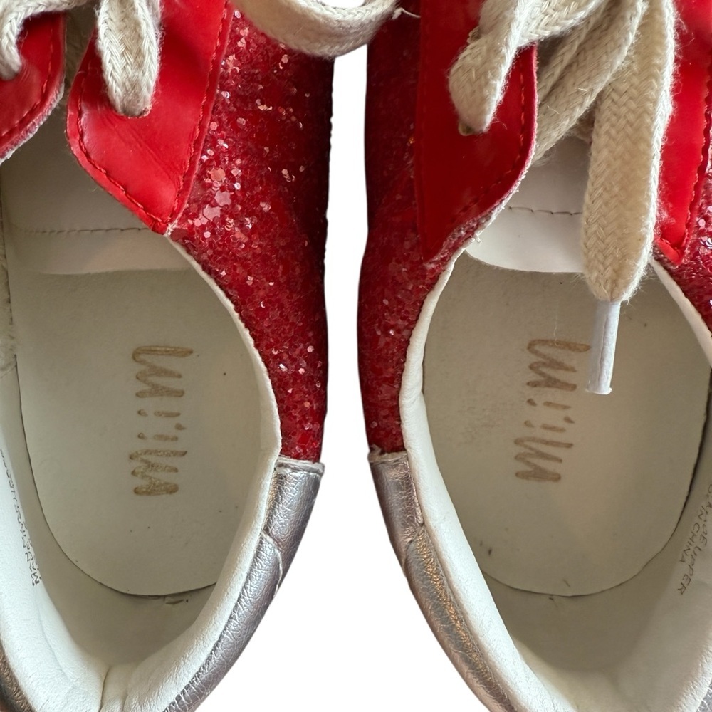 Mi.iM Skylar Rubber Sole Lace-up Glitter Leather Star Sneakers Women’s Size 6.5 - Picture 7 of 10